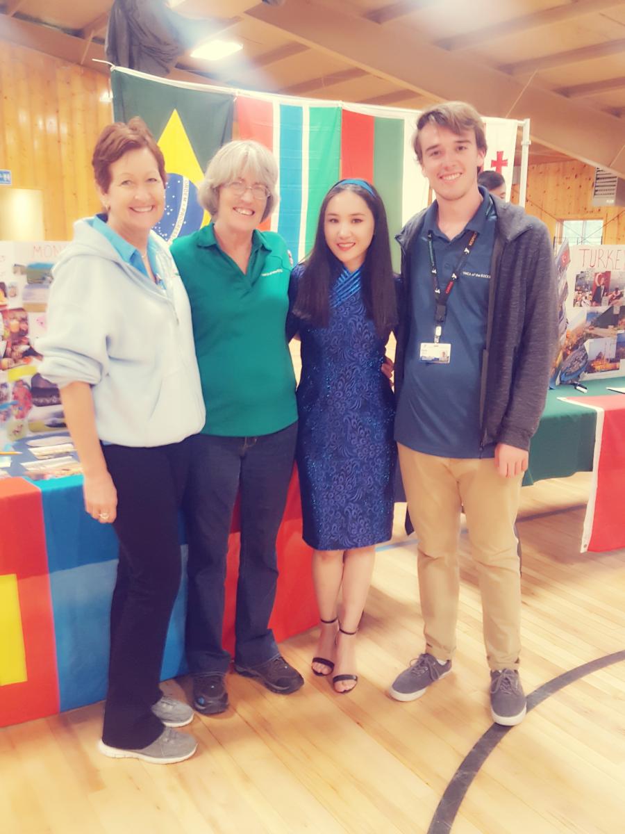 Sainbayar with Her Colleagues at the YMCA International Fair