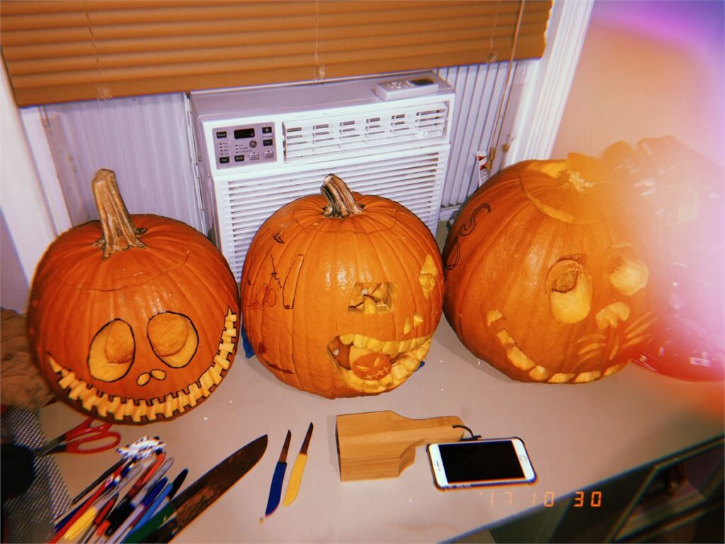 Jack-o'-lanterns carved by Shawne from the Philippines