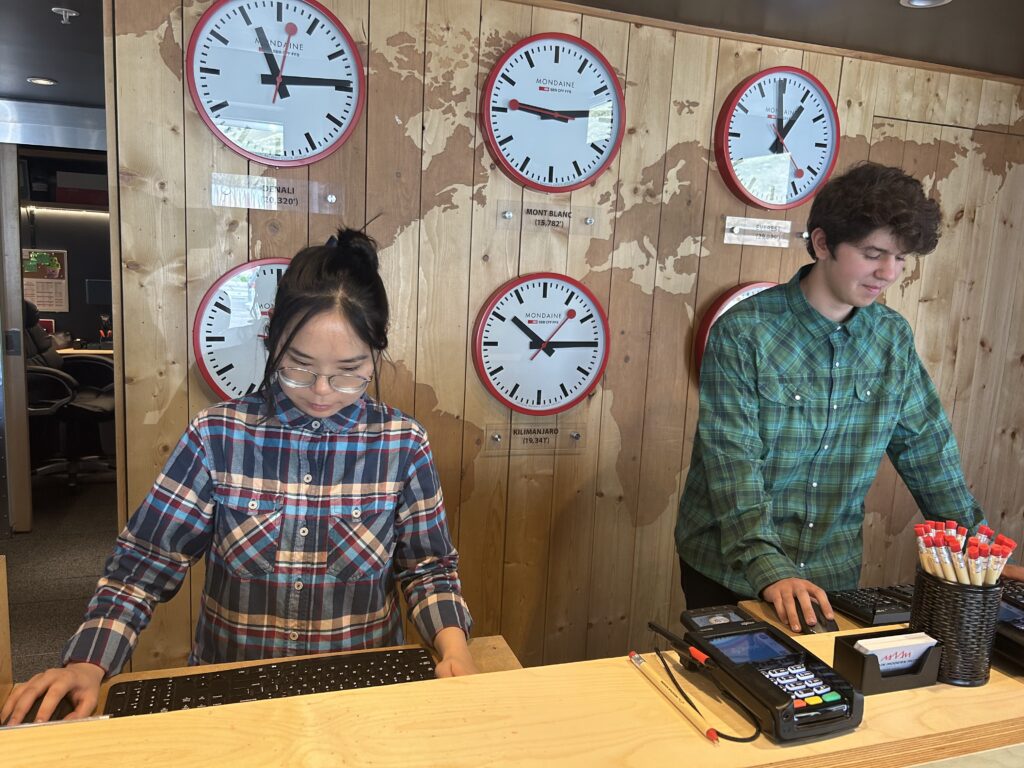 Spirit participants working as Front Desk Attendants